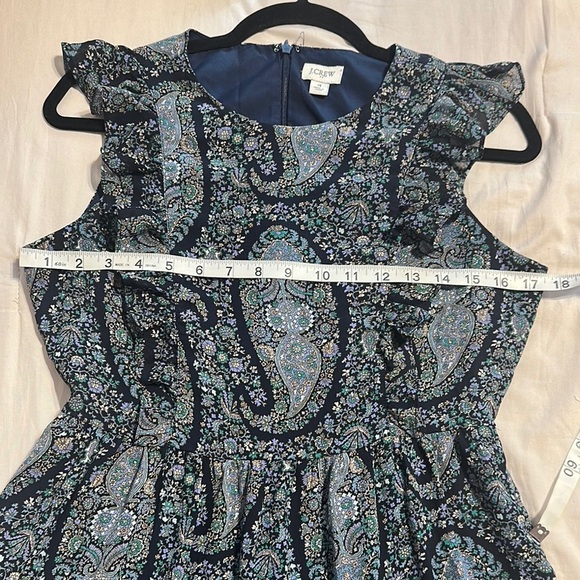 J. Crew Blue and Gray Ruffled Tiered Midi Dress - Picture 5 of 6